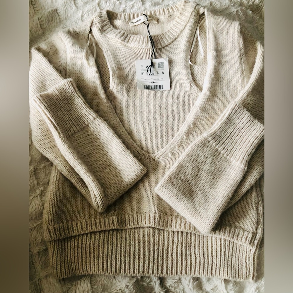 PULL&BEAR Women's Sweater Cream S